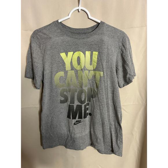 Nike Mens Medium Graphic Tee Gray You Can’t Stop Me Athletic T-Shirt Dri-Fit - Picture 1 of 4